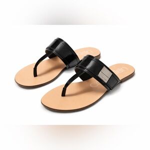 NEW Calvin Klein Black and Tan Women's Sandals